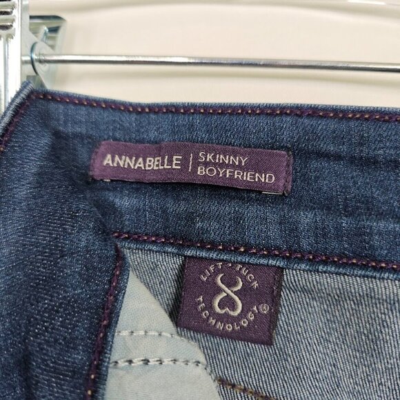 NYDJ ANABELLE Skinny Boyfriend Jeans Cuffed MEDIUM WASH BLUE size 16W High Rise - Picture 7 of 9